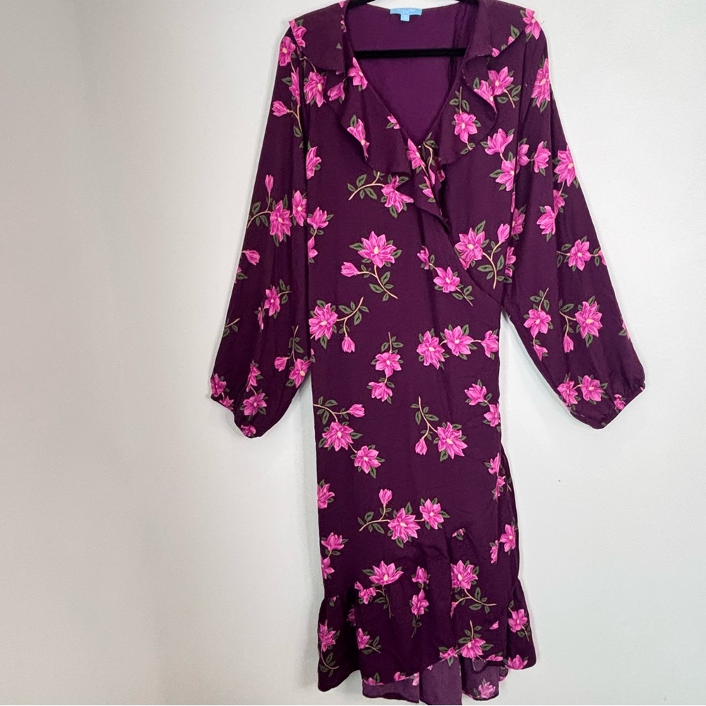 Draper James RSVP Floral Wrap Ruffle Boho Midi Dress SIze 3X NEW NWT -N7